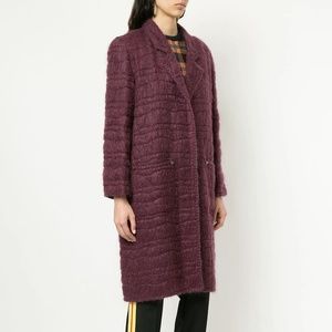 CHANEL Vintage Quilted Mohair & Wool Coat - FUSCIA